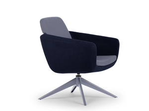 ARCA LOUNGE - Trestle-based fabric easy chair with armrests _ True Design